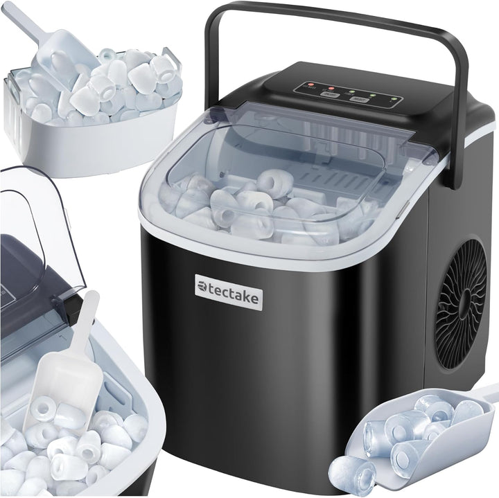 tectake® Eiswürfelmaschine, Ice Maker, 2,1l Volumen, Eiswürfelbereiter, Maschine bereitet 9 Würfel i