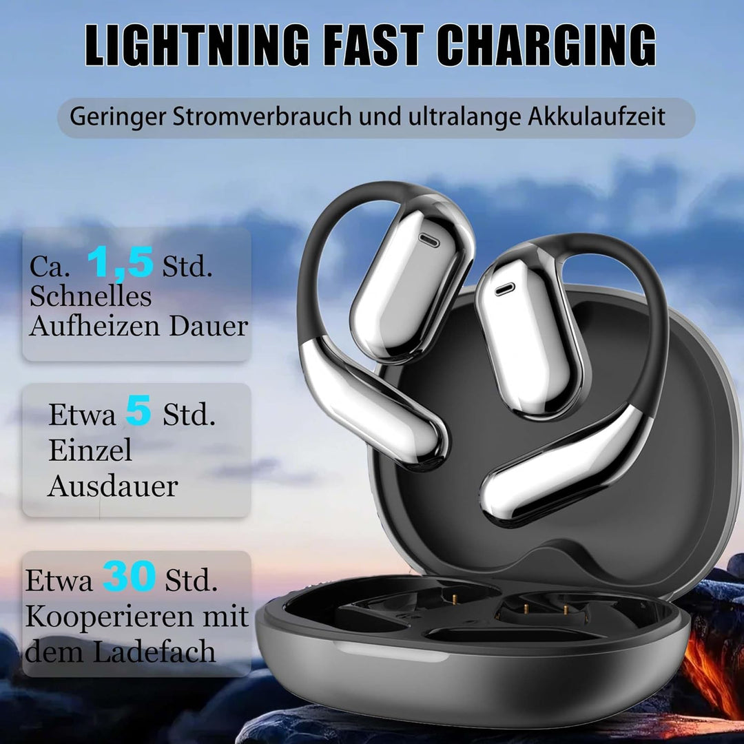 Offene Bluetooth-Kopfhörer, Ohrbügel-LED-Farbbildschirm-Kopfhörer, Aktive Geräuschunterdrückung, Lan