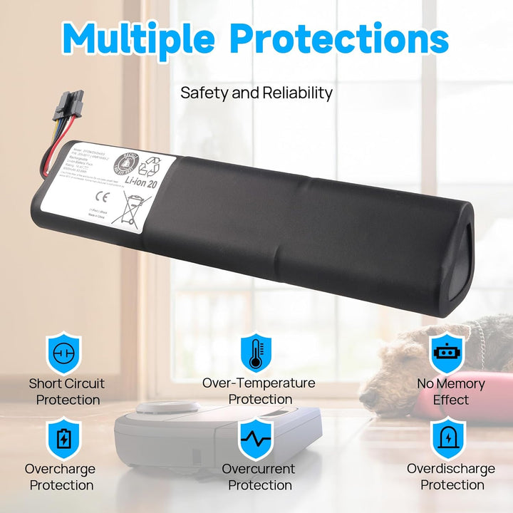 14,4 V 6500 mAh Akku Kompatibel mit Neato Botvac D3 D4 D5 D6 D7 D3+ D301 D303 D5+ D502 D503 D701 D70