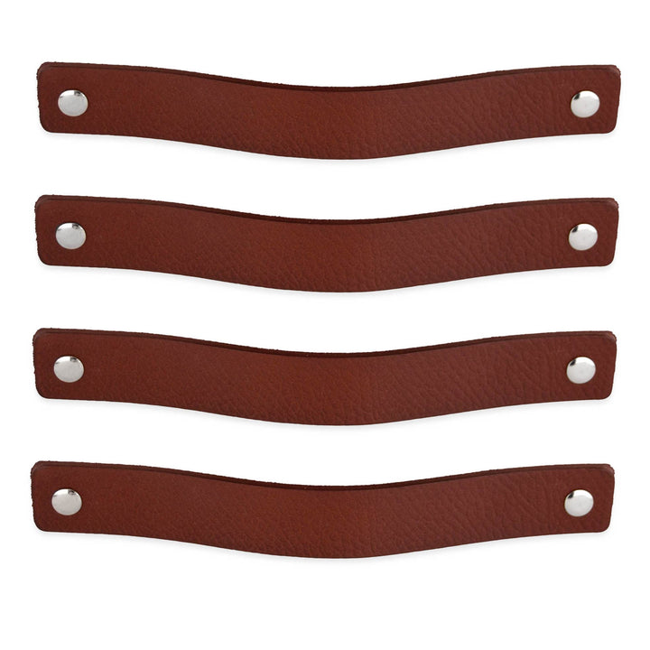 Brute Strength - Ledergriffe für Möbel - Cognac - 4 Stück - 20 x 2,5 cm - Schrankgriff, Türgriff für