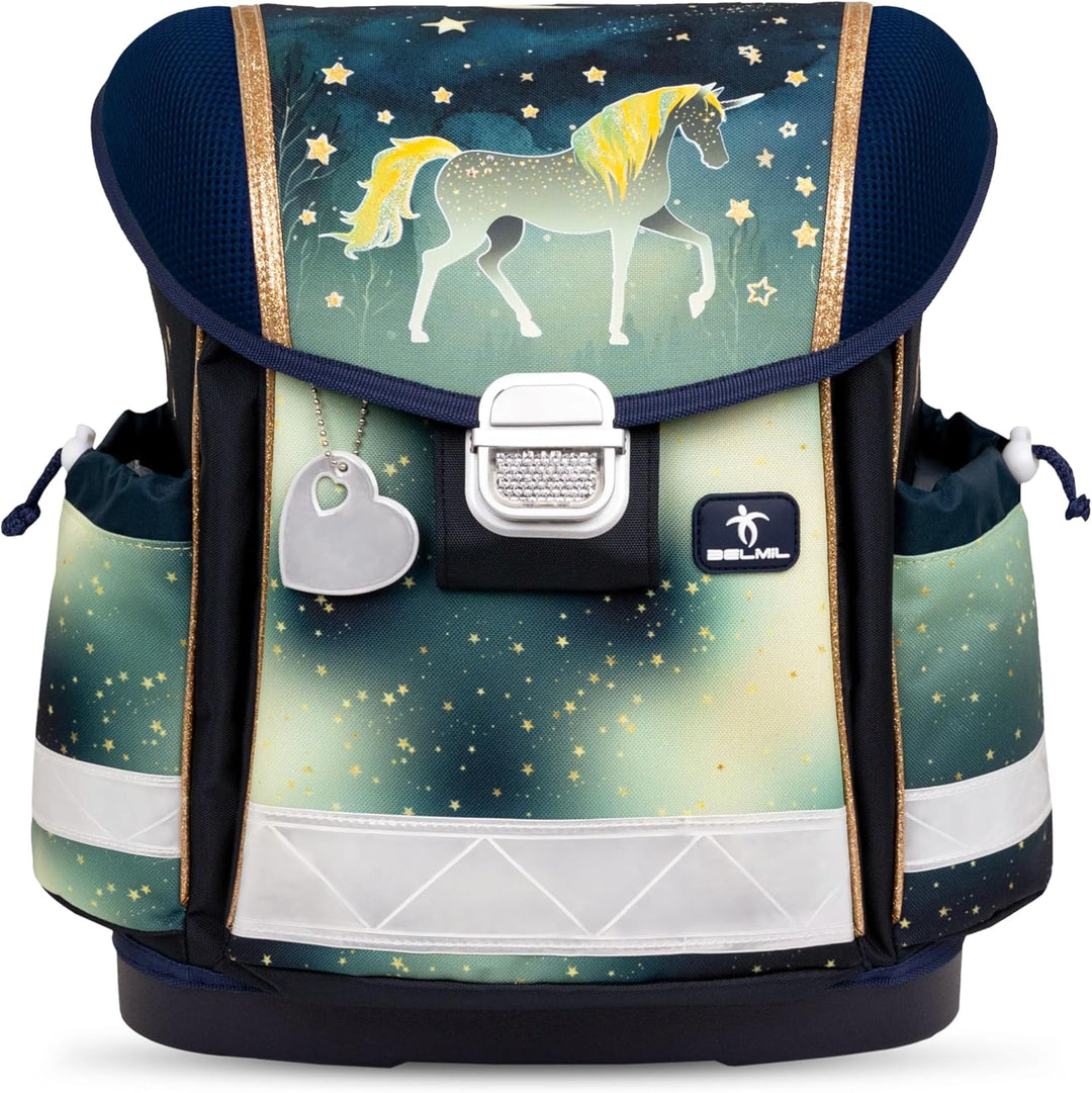 Belmil Classy Schulranzen Set 4 - teilig (403-13/AG/S) M Sparkling Unicorn 2, M Sparkling Unicorn 2