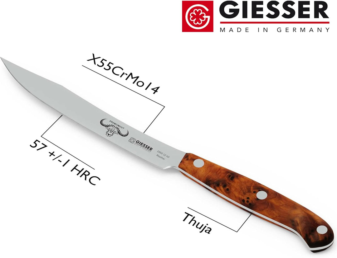 GIESSER seit 1776 - Made in Germany - Steakmesser 12 cm Tree of Life, PremiumCut Steak No 1, Thuja,