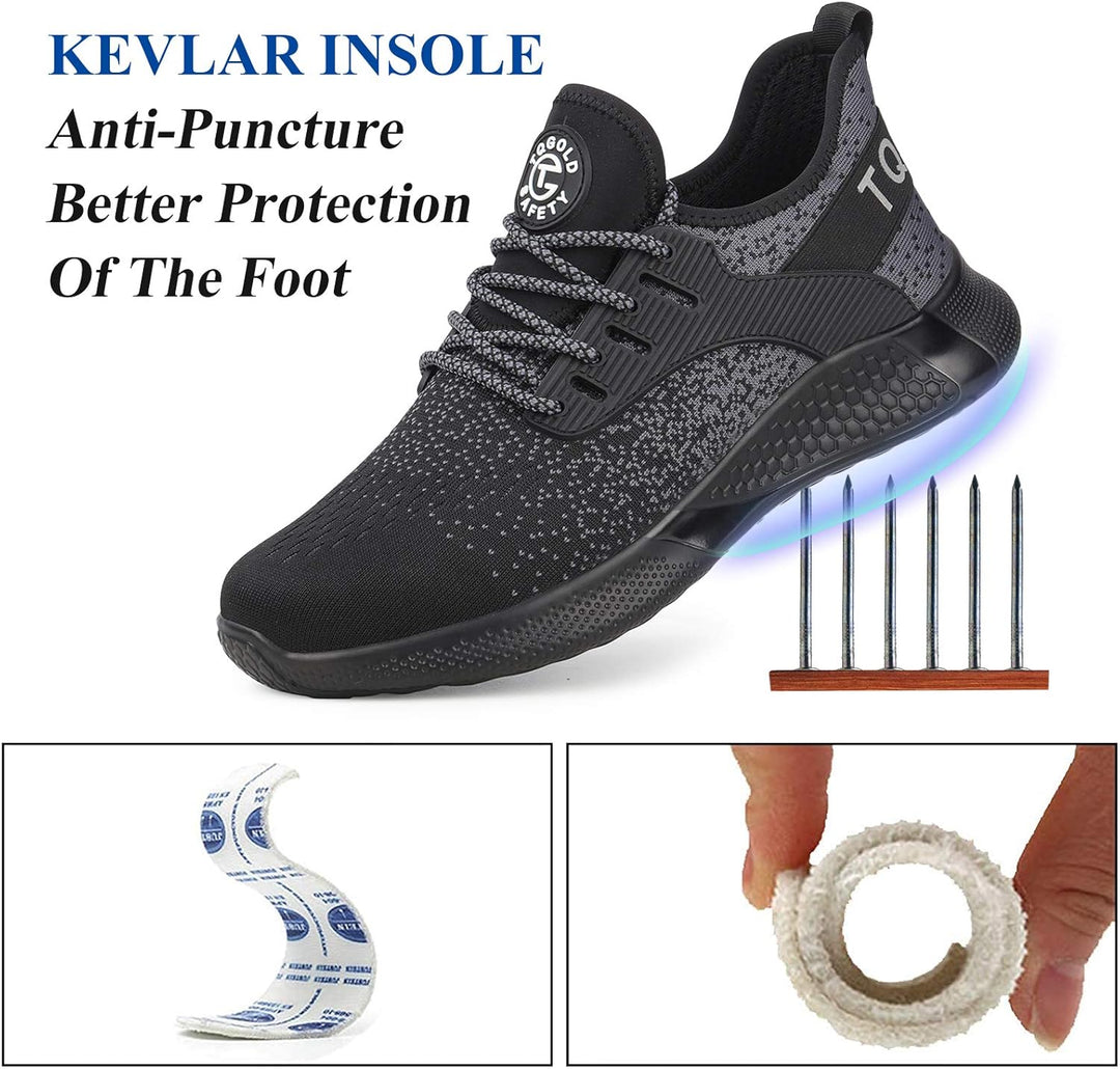 Sicherheitsschuhe Herren Damen Leicht Arbeitsschuhe Stahlkappe Sportlich Schutzschuhe Atmungsaktiv r