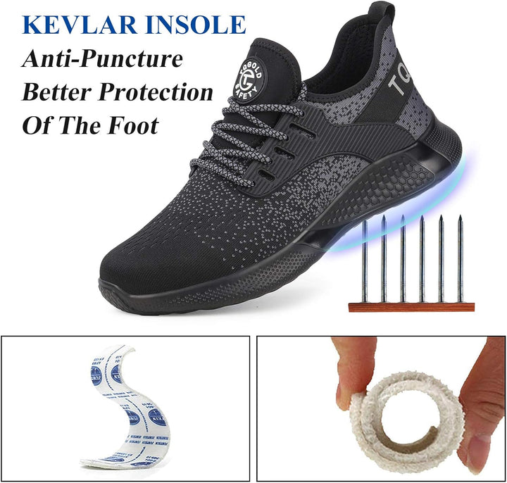 Sicherheitsschuhe Herren Damen Leicht Arbeitsschuhe Stahlkappe Sportlich Schutzschuhe Atmungsaktiv r