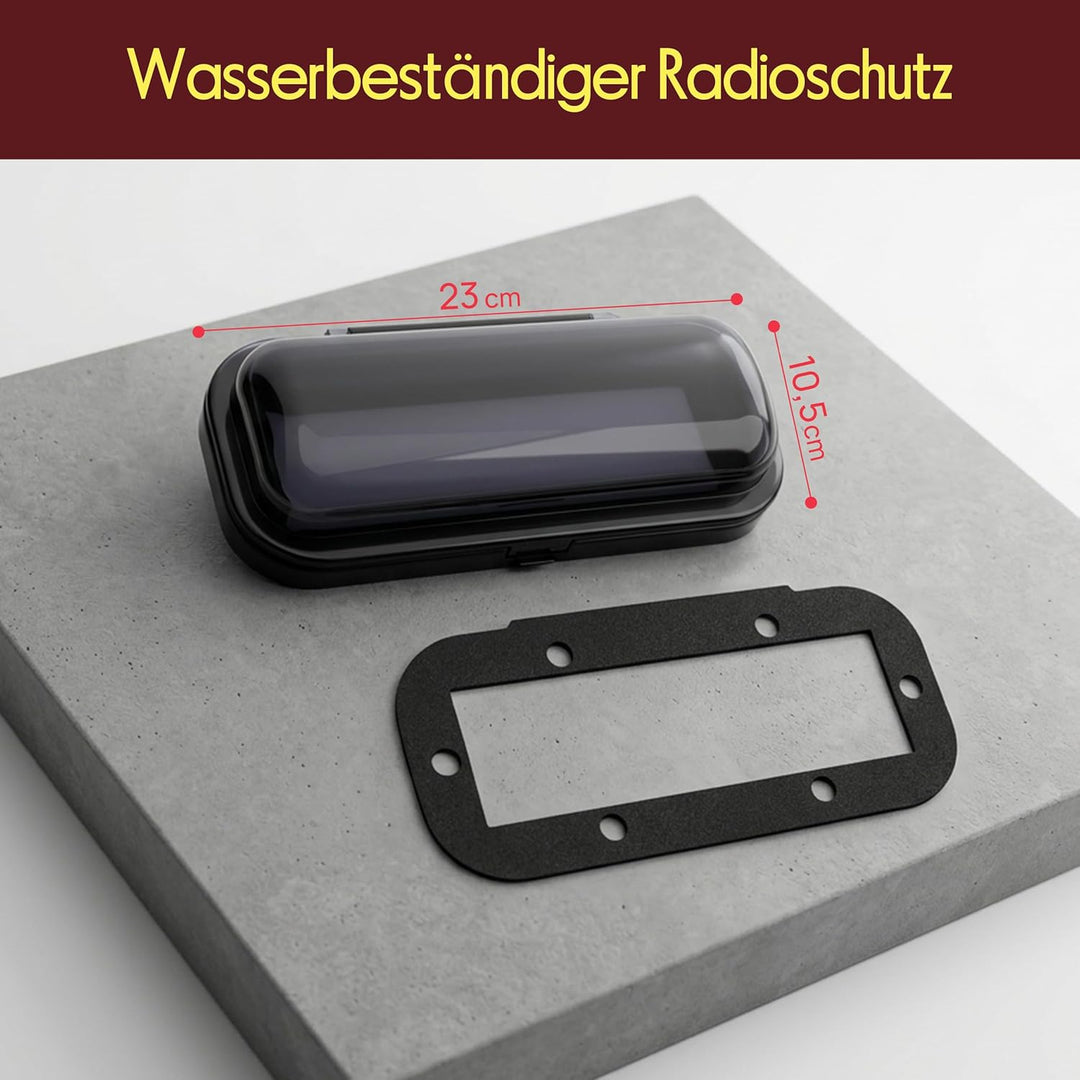 Pyle PLMRCB1 Schutzabdeckung für Radios (wasserdicht, für Boote geeignet) Schwarz, Schwarz