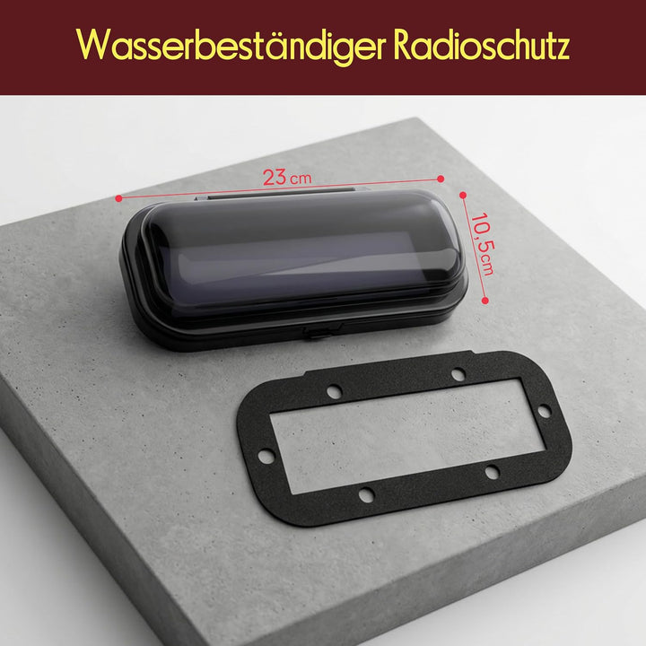 Pyle PLMRCB1 Schutzabdeckung für Radios (wasserdicht, für Boote geeignet) Schwarz, Schwarz