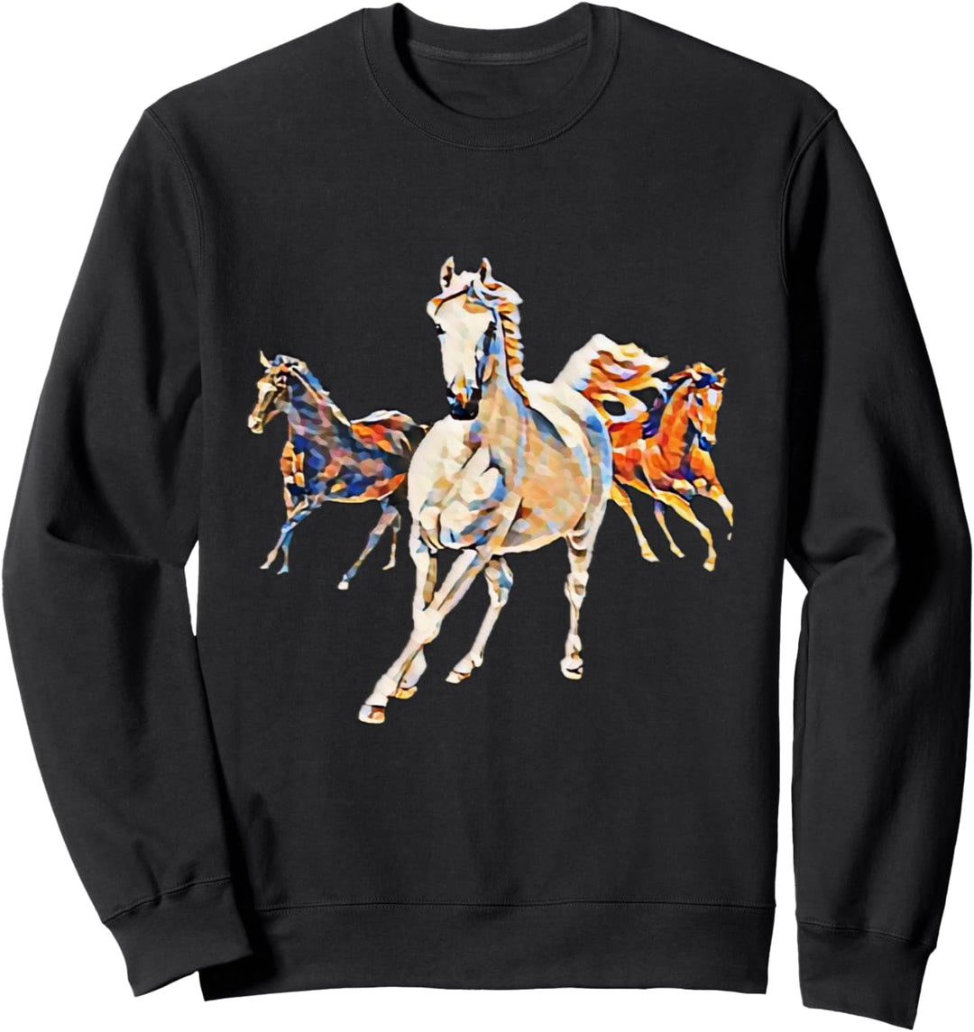 Pferde Mähne Motiv Pferd Tiermotiv reiten Reitsport Pferde Sweatshirt