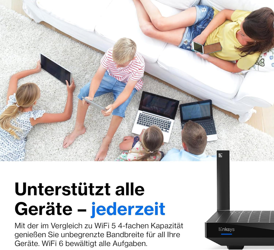 Linksys Hydra 6 Dual-Band WiFi 6-Mesh-Router (AX3000) – Gaming-Router mit bis zu 3,0 Gbit/s, unterst