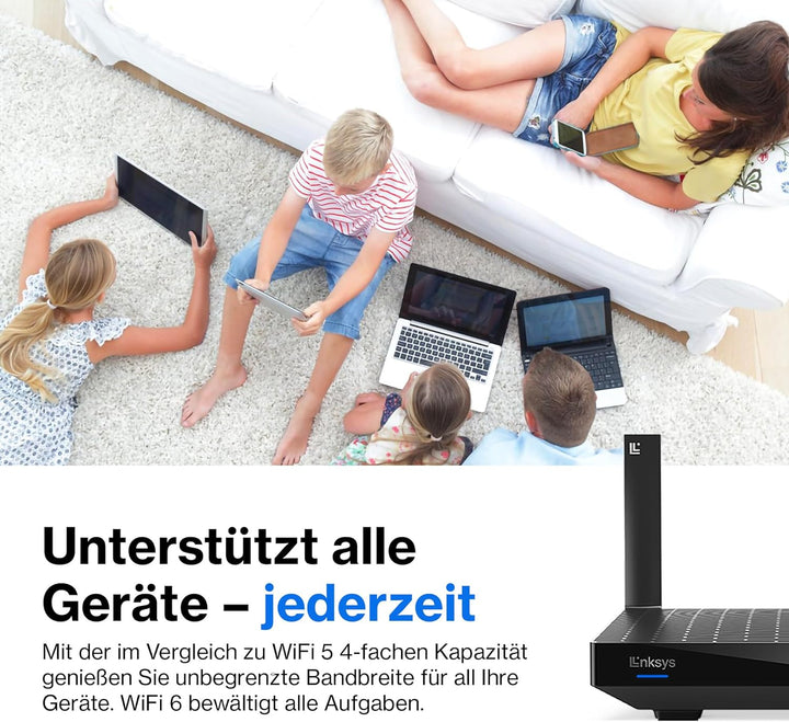 Linksys Hydra Pro 6 Dual-Band Mesh-WiFi 6-Router (AX5400) – Funktioniert mit dem Velop Mesh-WLAN-Sys