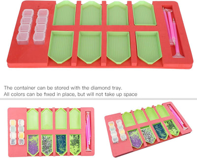 14Pcs Diamond Painting Zubehör Tray Organizer Art Supplies Diamond Art Kit Multi-Boot-Halter für Tra