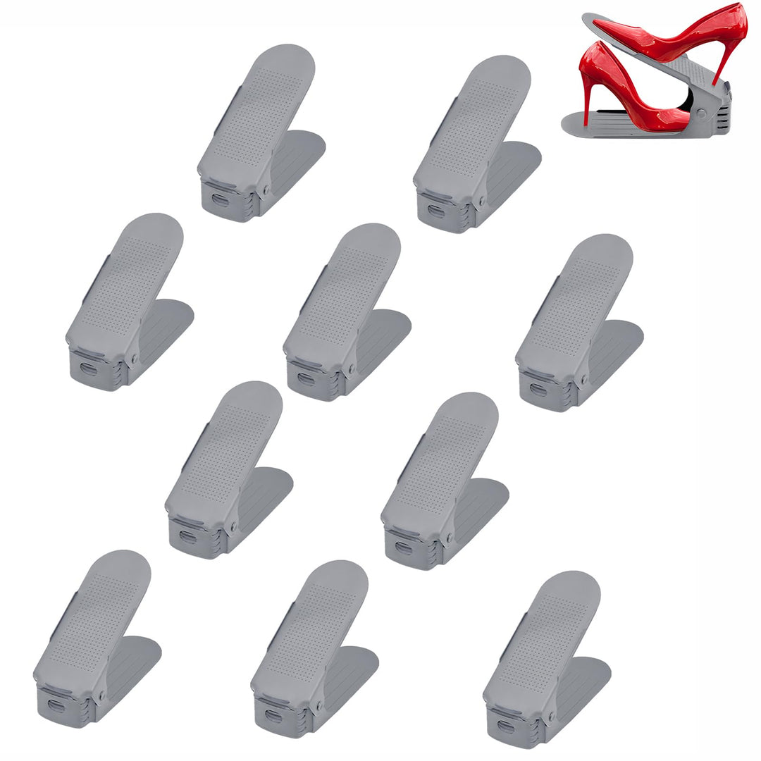 AufuN Einstellbare Schuhregale 20 Stück Schuhstapler/Schuhhalter Set, 3 höhenverstellbar, Platzspare
