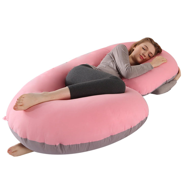 CALIYO Schwangerschaftskissen C-Form, Seitenschläferkissen mit Bezug, Stillkissen gross, Pregnancy P