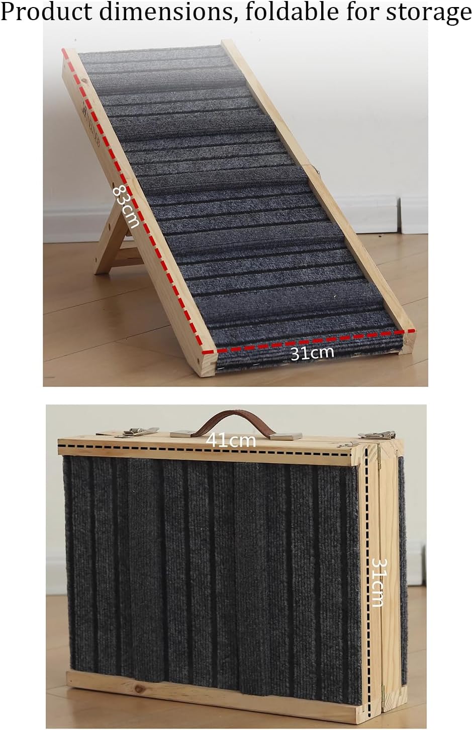 Hunderampe,Dog Ramp,Hundetreppe Für Kleine Hunde Und Grosse Hunde,Zusammenklappbar Rampe Hund,Mit Ru