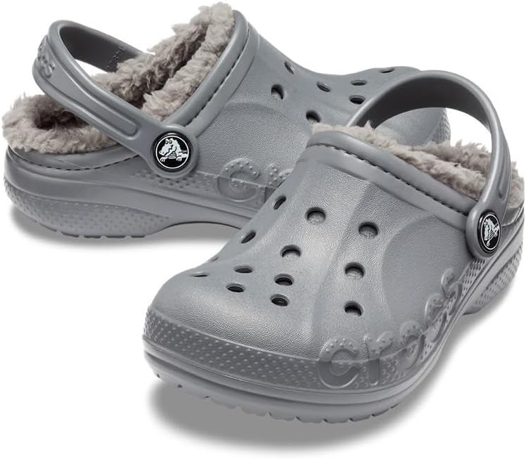 Crocs Unisex Kinder Baya Lined T Clogs 22/23 EU Charcoal, 22/23 EU Charcoal