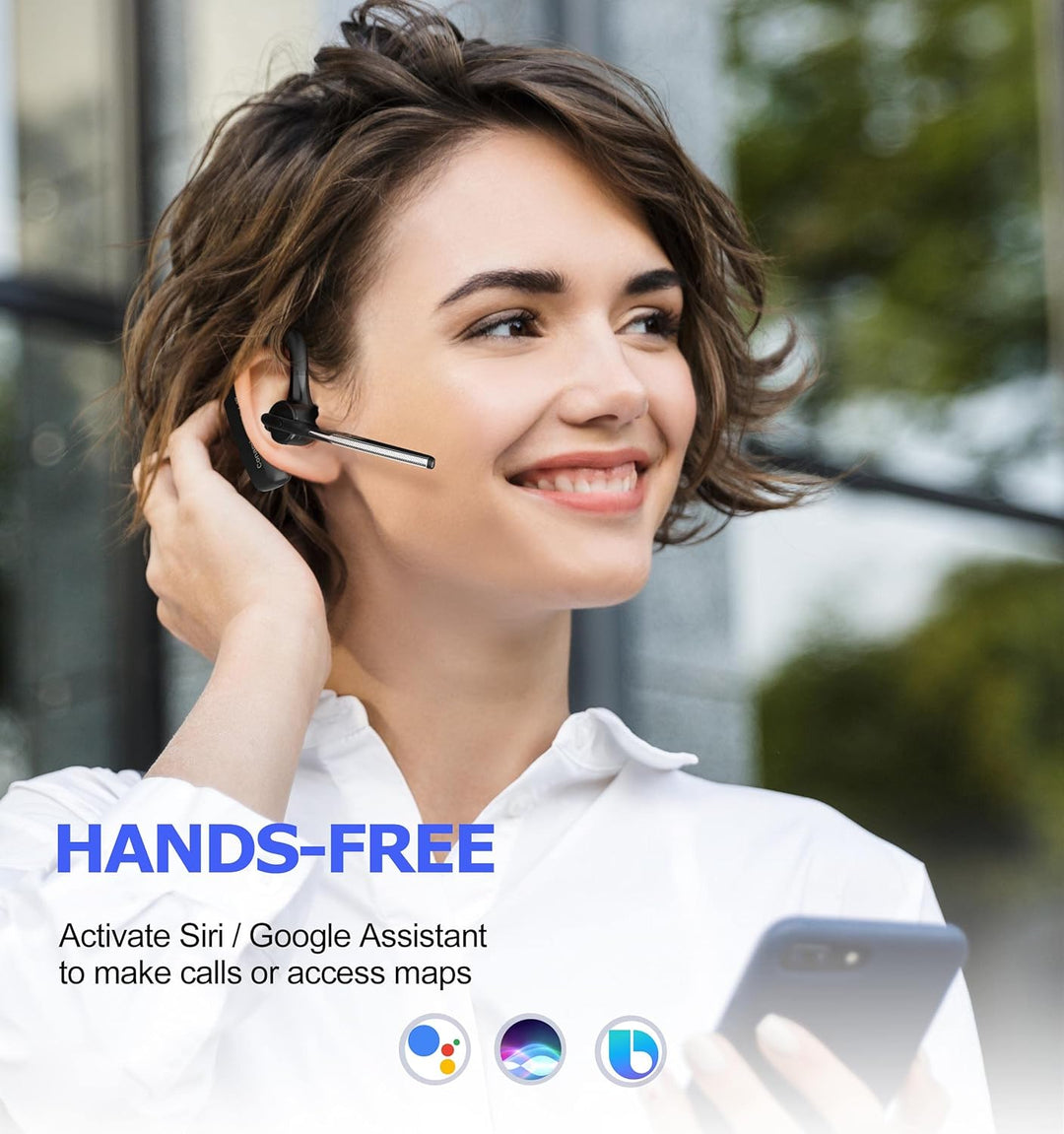 Conambo Bluetooth Headset V5.1 Wireless Headset Hands-Free CVC8.0 Dual-mic, Noise cancelling, Mute K