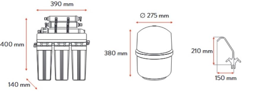 Czysta Kropla 7-Stufen Umkehrosmose Wasserfilter mit Mineralisierung Ionisator und 12 Liter Tank Unt