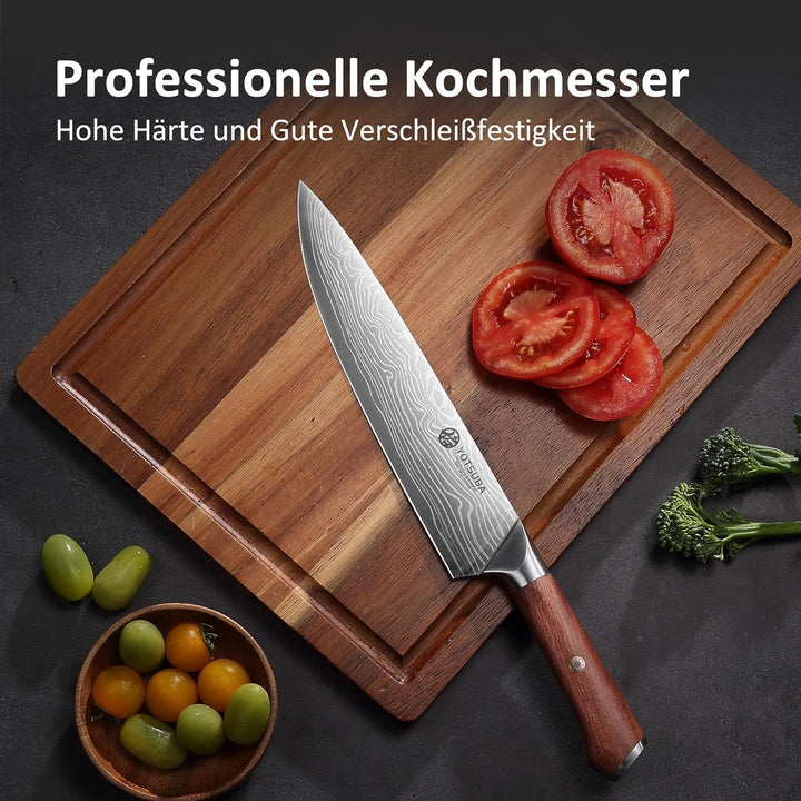 YOTSUBA Kochmesser, Profi Japanisches Küchenmesser Messer 22CM Chefmesser Allzweckmesser aus hochwer