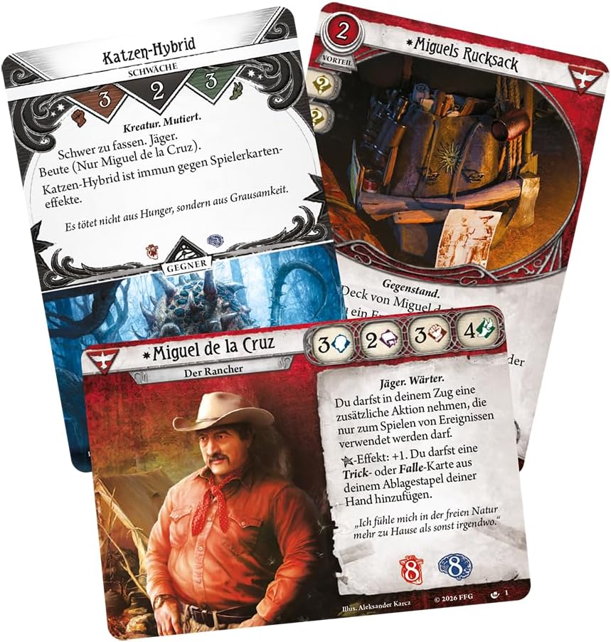 Asmodee, Arkham Horror: Das Kartenspiel – Miguel de la Cruz, Ermittlerdeck-Erweiterung, DE-Version,