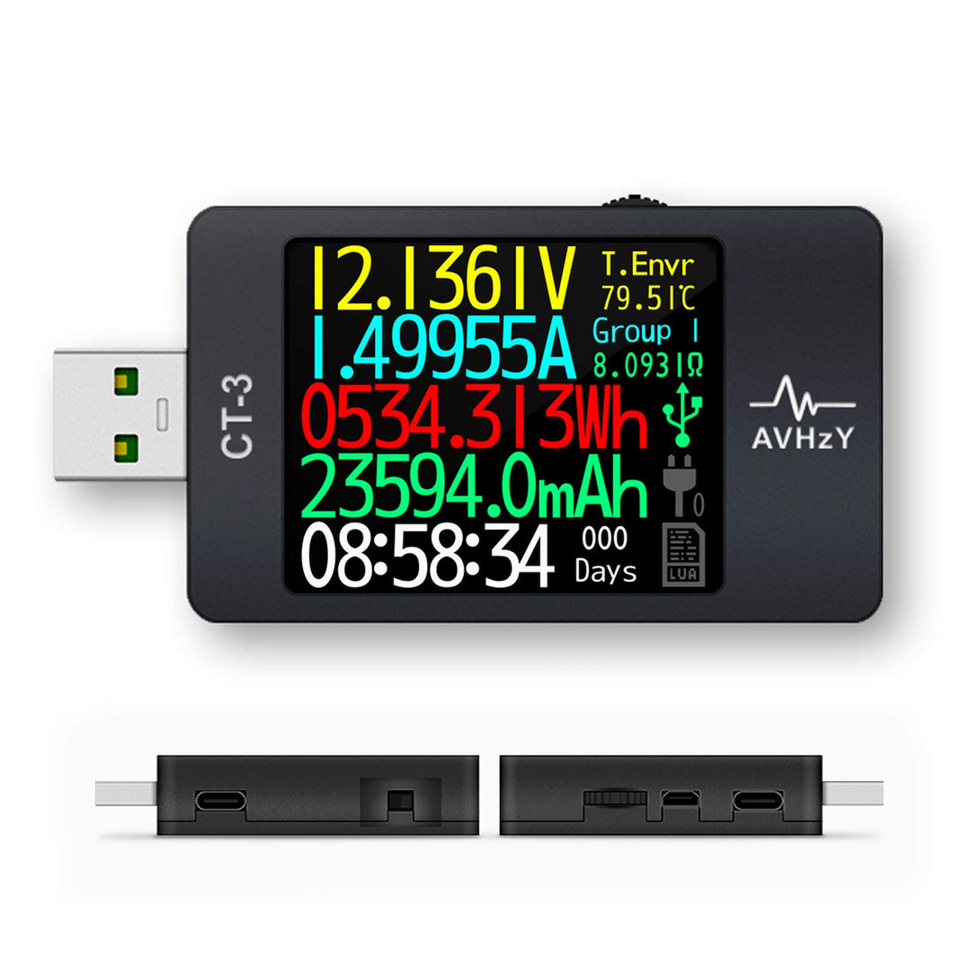 AVHzY USB Tester Meter USB Last Digital Multimeter Spannungsprüfer DC 6A 26V für die Messung Lade-un