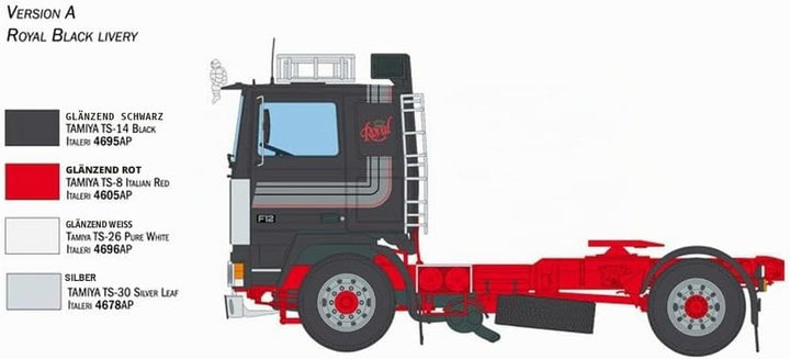 Italeri 3957 3957S-1:24 Volvo F-12 Intercooler Low Roof-Modellbau, Bausatz, Standmodellbau, Basteln,