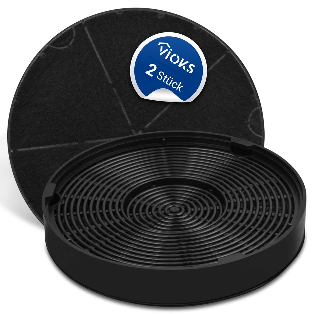 VIOKS Aktivkohlefilter Dunstabzugshaube 196mmØ SET 2x Ersatz für Electrolux 902979357/8 50290659007