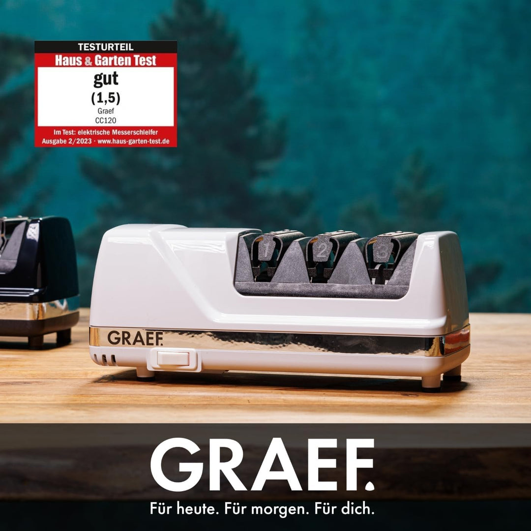 Graef Diamant-Messerschärfer CC 120 DE, ‎75 Watt, ‎25 x 11.2 x 11 cm, weiߟ-schwarz Single