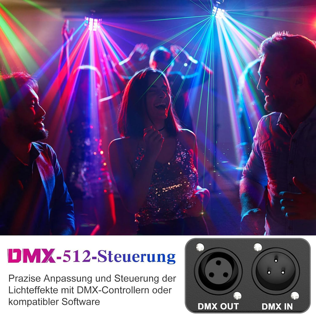 LED Bühnenbeleuchtung Partylicht, DMX512 2 in 1 RGB Disco Licht, Discolicht Party Lichter Musikgeste