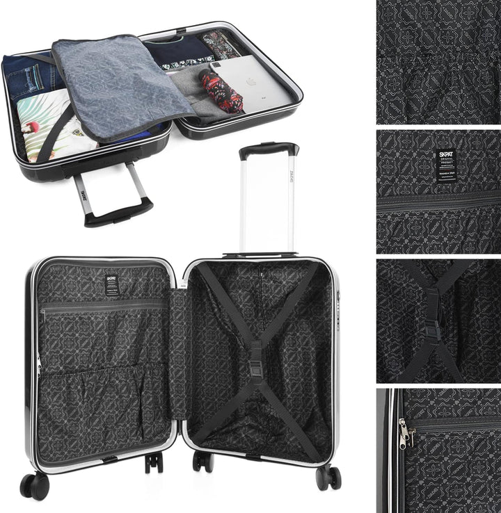 SKPAT - Leicht Koffer Set Polycarbonat Reisekoffer Set für Flugreisen - Dauerhaft Hartschalenkoffer