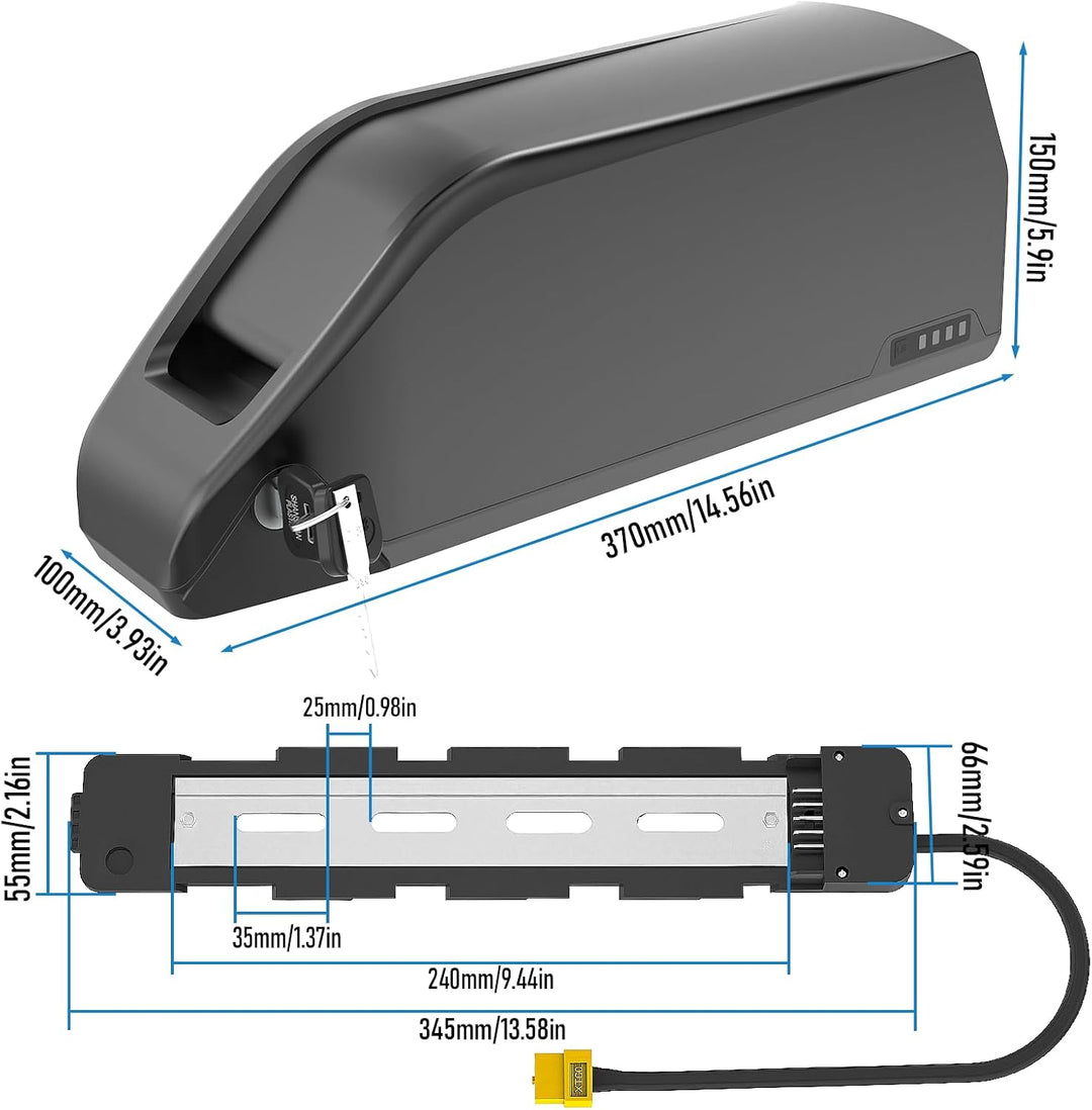 Yasco (Germany Warehouse) 52V 25Ah Ebike Akku 52V Elektrisch Fahrrad Akku mit Ladegerät, 40A BMS Sch