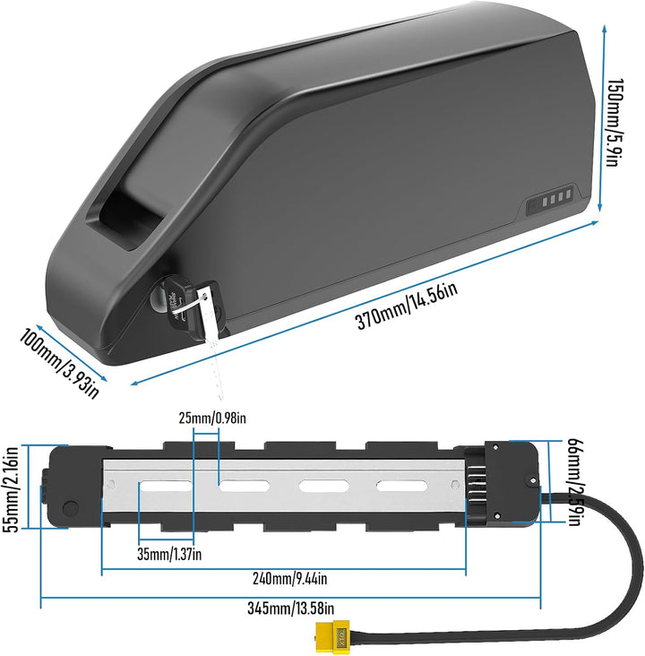 Yasco (Germany Warehouse) 52V 25Ah Ebike Akku 52V Elektrisch Fahrrad Akku mit Ladegerät, 40A BMS Sch