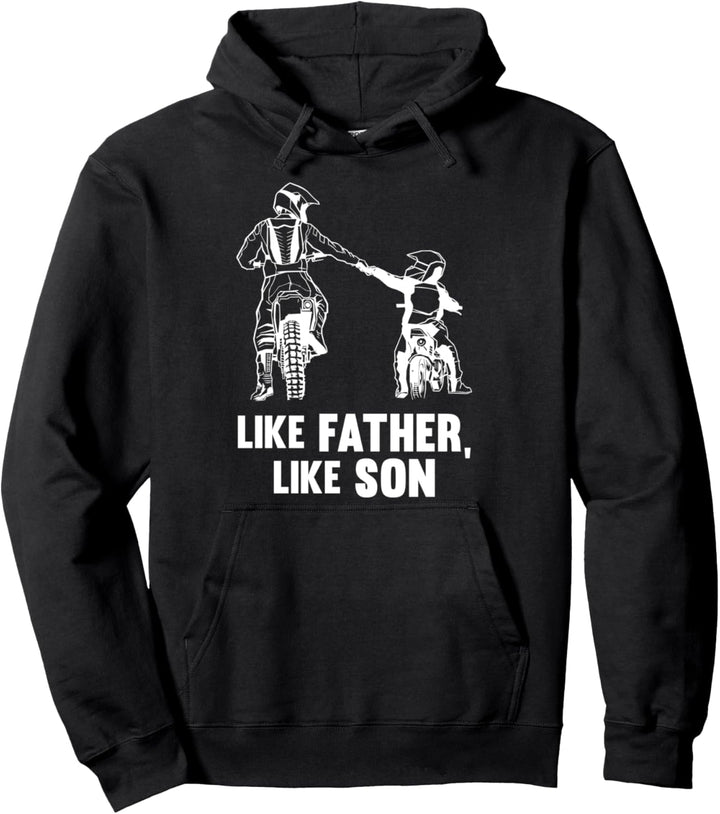Wie der Vater so der Sohn Motocross Biker Motorradfahrer Pullover Hoodie