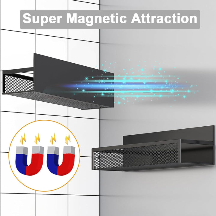 Magnetisches Gewürzregal für Kühlschrank, 2 Pack Magnetregal, Kühlschrank Magnet Organizer mit beweg