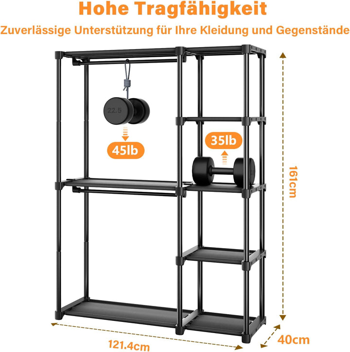 Mavivegue Kleiderschrank offen, Offen Kleiderschrank, 4 Stock Kleiderständer, Kleiderstange, Gardero