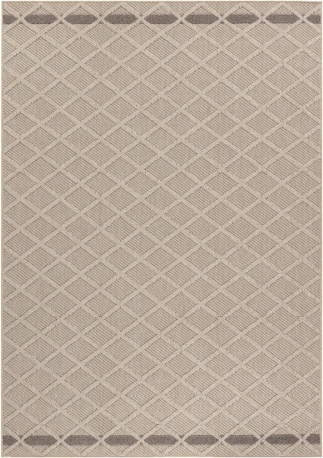 HomebyHome In&amp; Outdoor Teppich Wetterfest, Grau 80x150 cm Teppich Küche, Waschbarer Küchenläufer Fla
