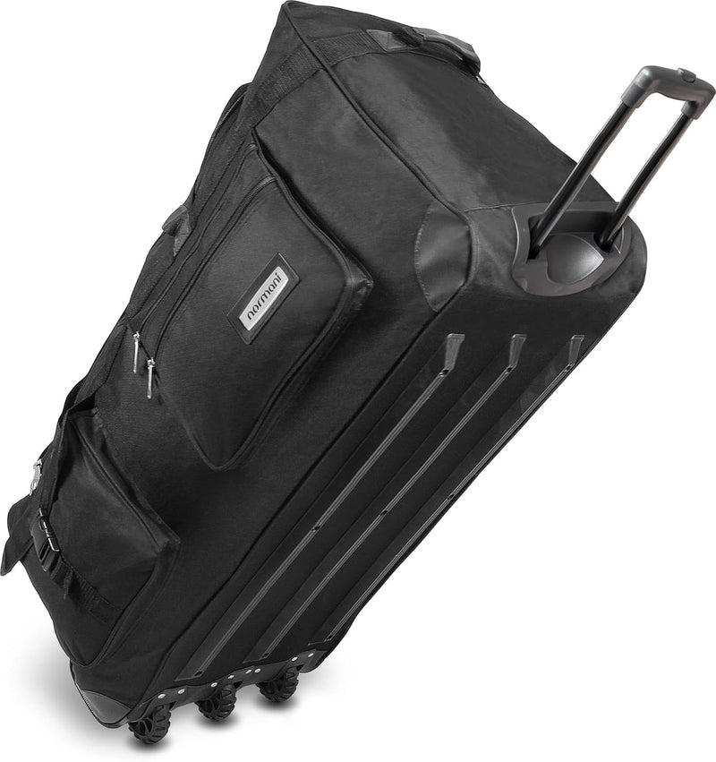 normani Jumbo Reisetasche XXL Trolly mit Rollen aus robustem Material Farbe Schwarz / 120 Liter Schw