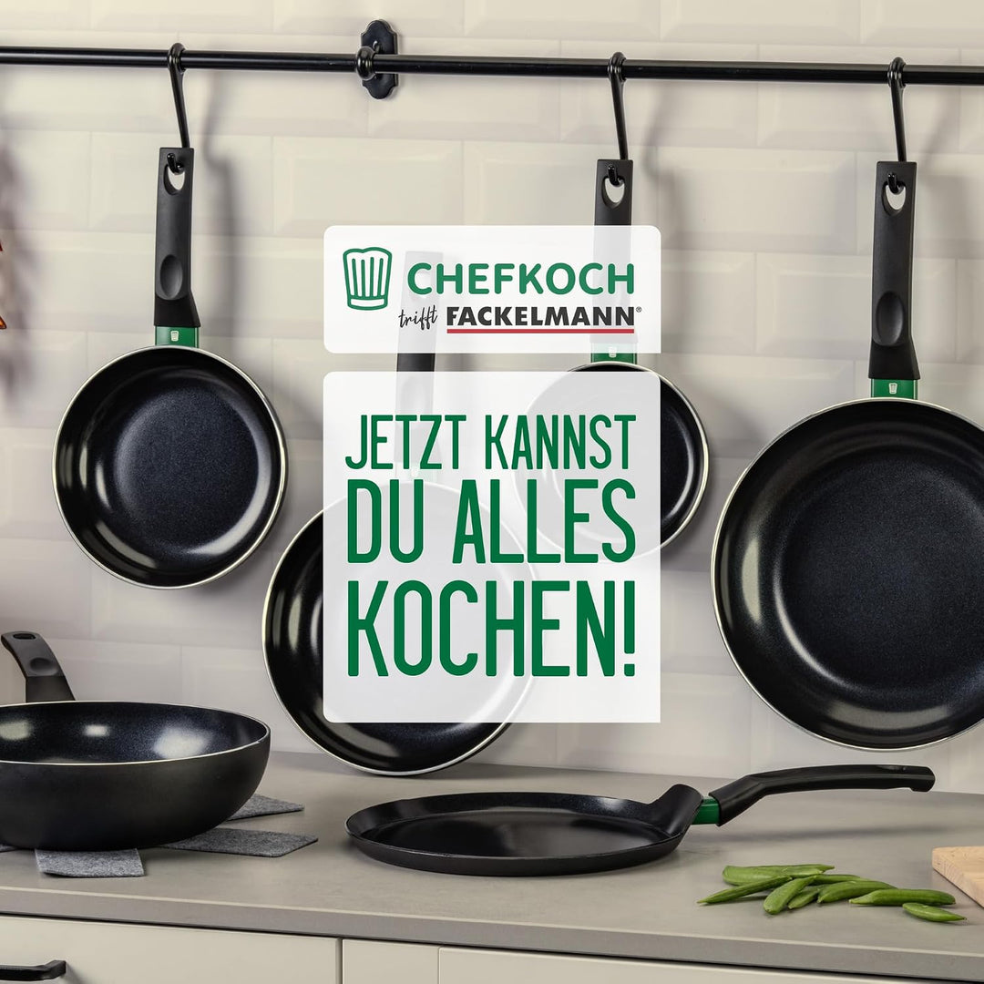 FACKELMANN Chefkoch Aluminium-Pfanne Ø24 cm Bielefeld mit Keramik-Antihaft-Beschichtung – Bratpfanne