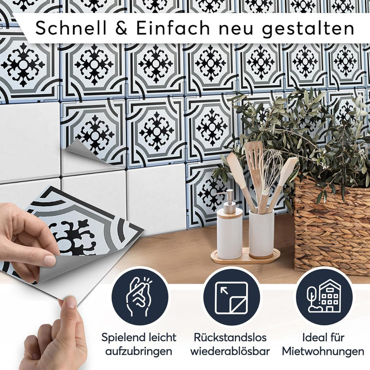 CREATISTO Klebefliesen Stickerfliesen Fliesenfolie - Klebefolie Aufkleber für Fliesen I Klebefliesen