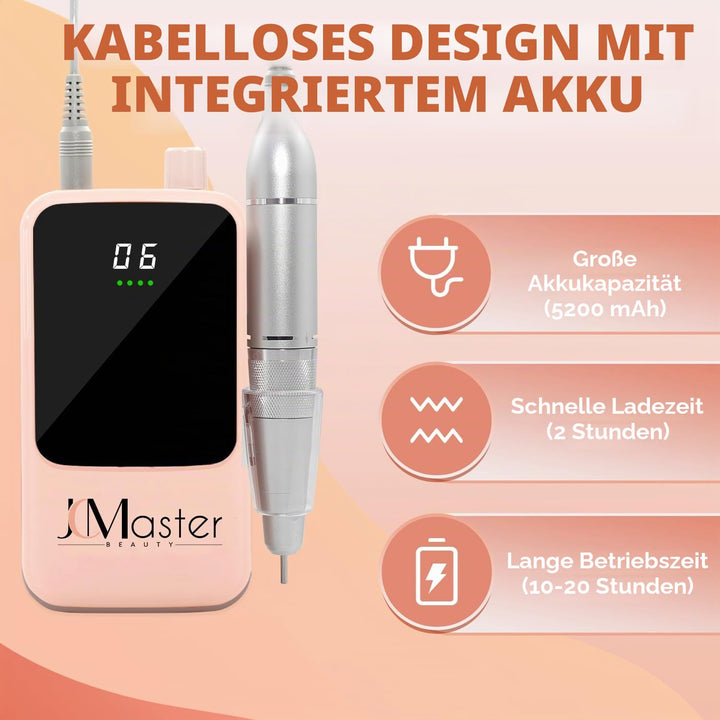 Nagelfräser JCMaster Profi, Fräser Nägel 35.000 U/Min, tragbare Elektrische Nagelfeile für Gelnägel