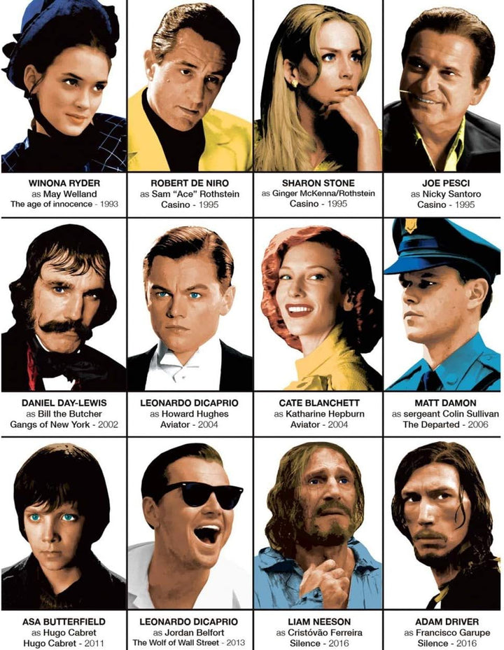 Wall Editions Art-Poster - Martin Scorsese Characters - Olivier Bourdereau