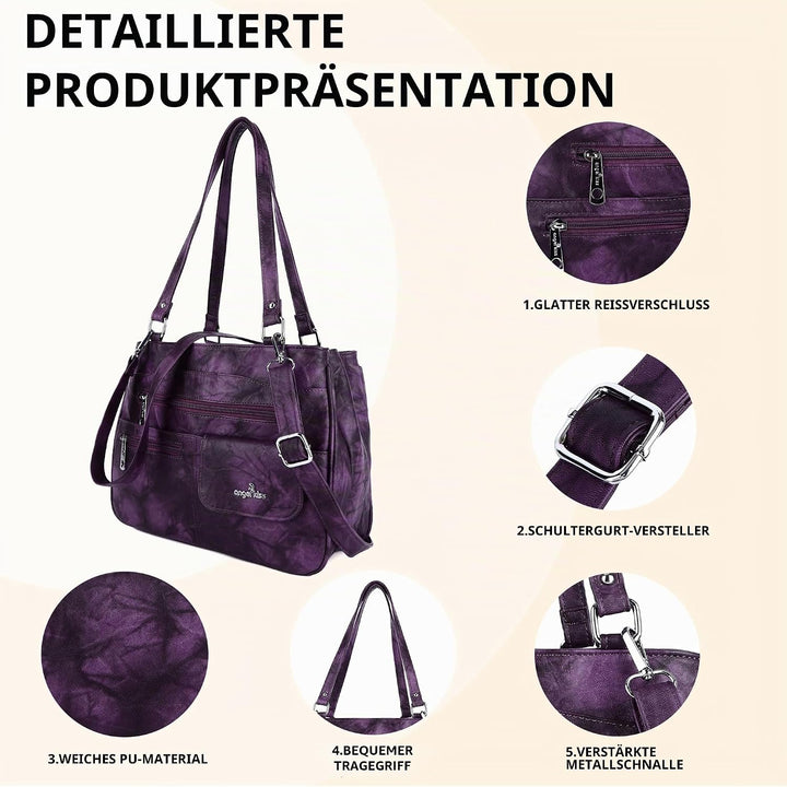 Angel Kiss Tasche Leder Damenhandtasche Schultertasche Handtaschen Wasserdicht Tragetasche Multifunk