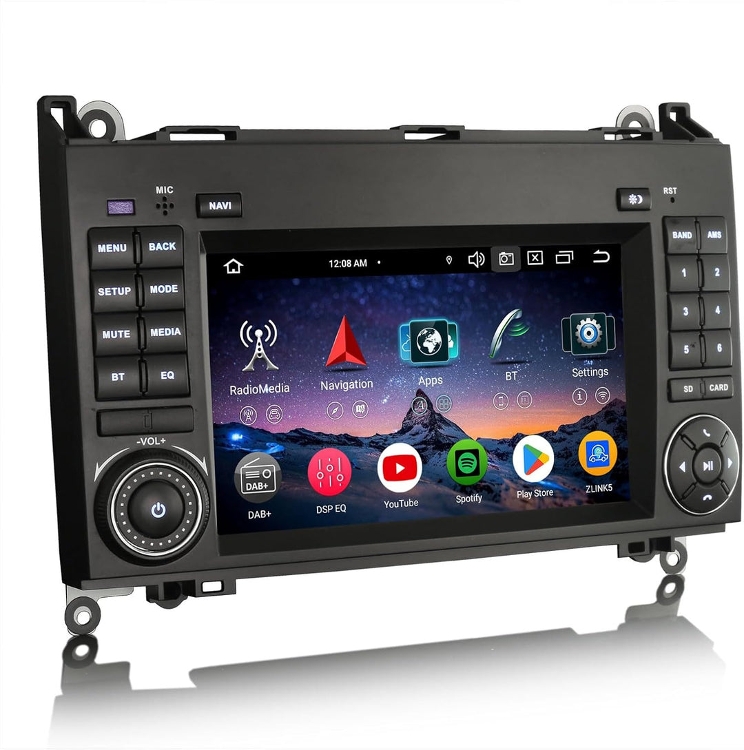 Erisin 7 Zoll Android 14 Autoradio mit Navi GPS für Mercedes A/B Klasse W169 W245 Sprinter Viano Vit