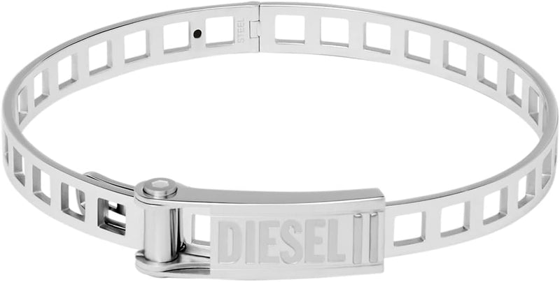 DIESEL Stack-Armband für Herren Edelstahl Silber, Silber