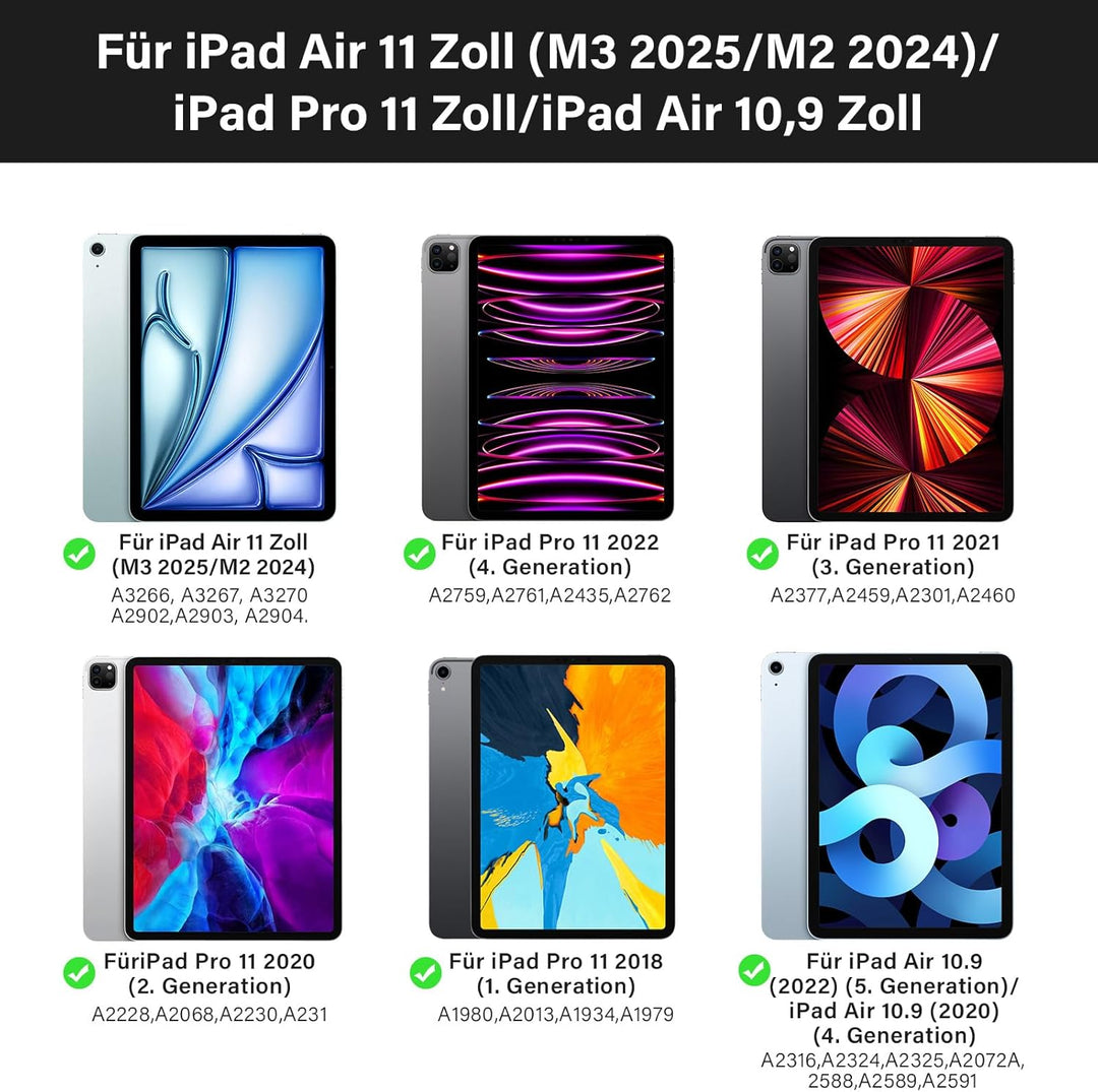 KBCASE Magnetische Tastatur Hülle für iPad Air 11 Zoll M3/M2 (2025/2024),Air 5/4 Generation Magic Ke
