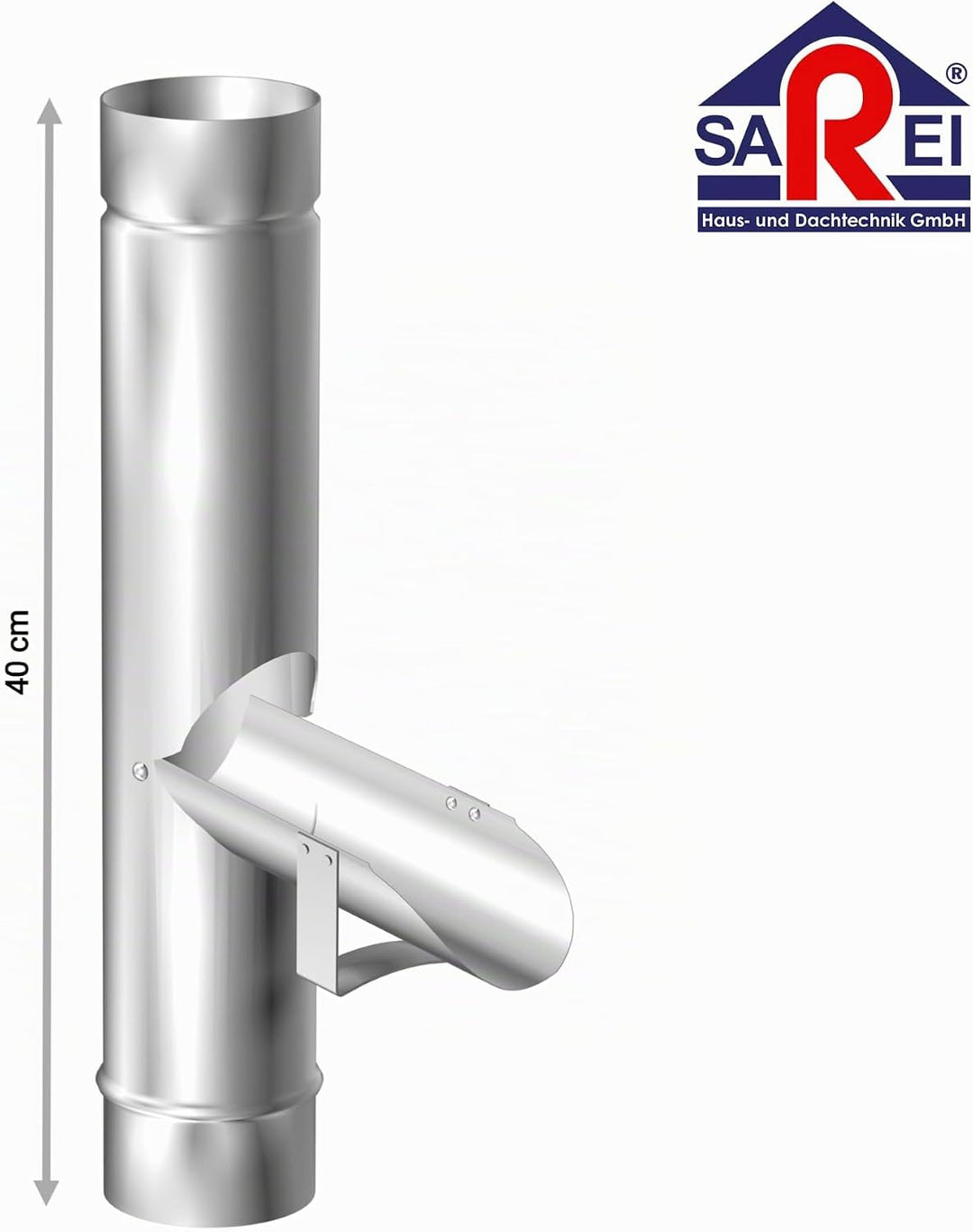 SAREI Haus und Dachtechnik Regenwasserklappe | NW 80 Zink | Durchmesser von 80 mm | Made in Germany