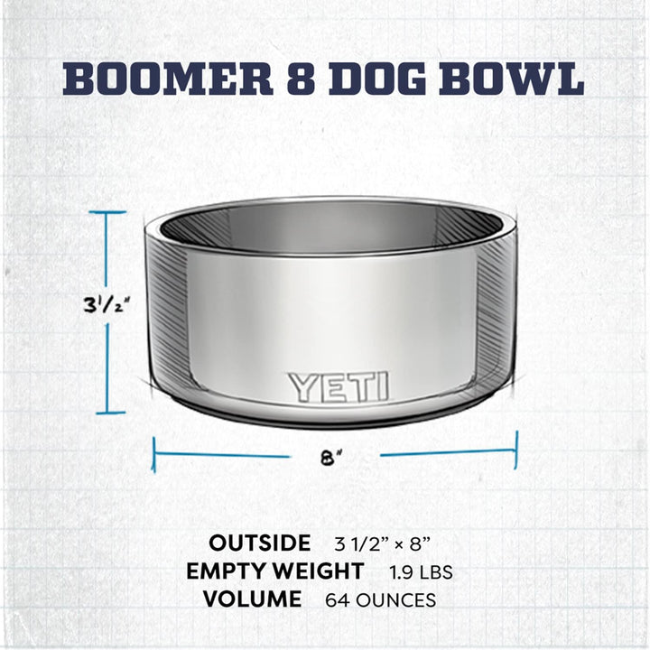 YETI Boomer 8 Dog Bowl Navy Navy ONE SIZE