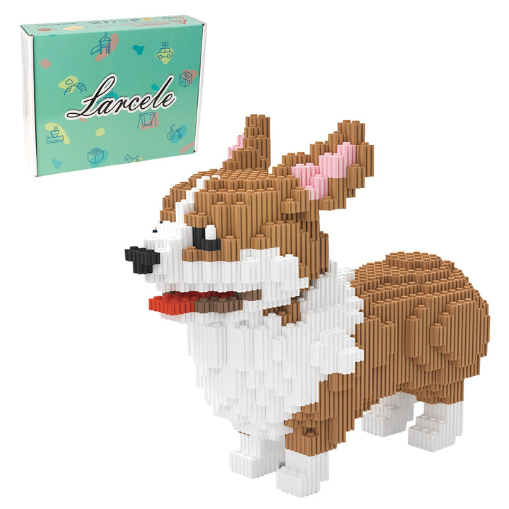 Larcele Corgi Hund Bausteine Spielzeug Bricks Tier Bauen Bauklötze,3274 Stücke KLJM-02 Mehrweg (Gros