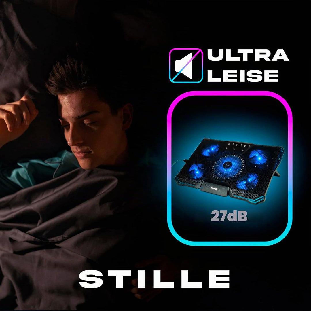 KLIM Cyclone - Laptop Kühler - NEU 2024 - Ständer - Maximale Kühlung - Verhindere Ãœberhitzung - Sch