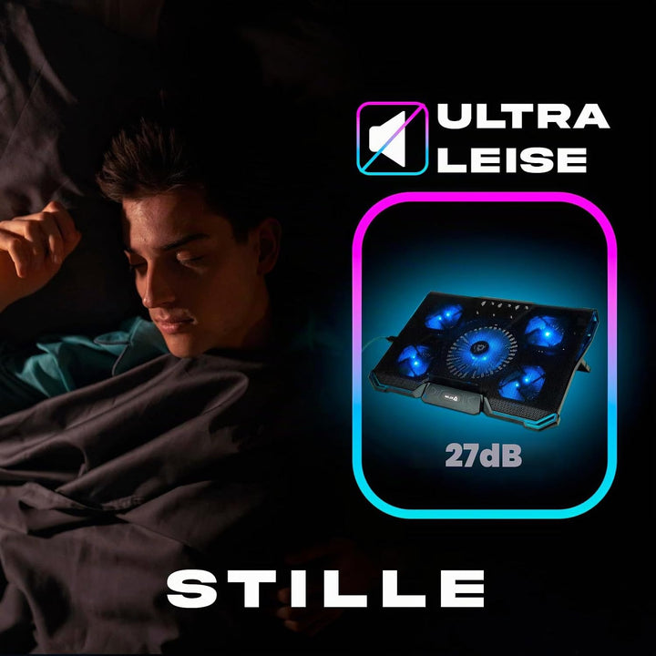 KLIM Cyclone - Laptop Kühler - NEU 2024 - Ständer - Maximale Kühlung - Verhindere Ãœberhitzung - Sch