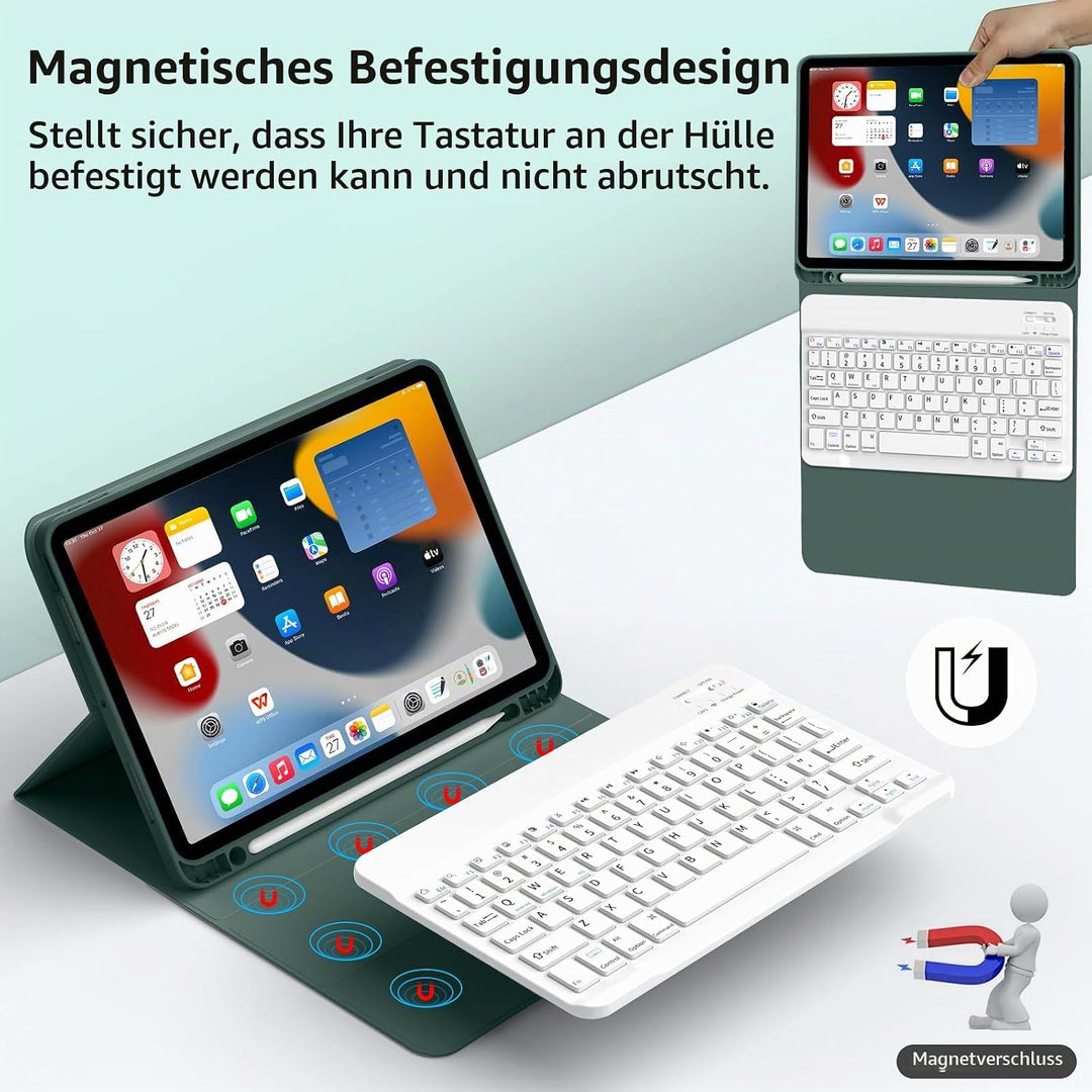 JKSML Tastatur Hülle für iPad 10 Generation 10,9 Zoll 2022, iPad 10. Gen Tastatur Hülle mit Pencil H
