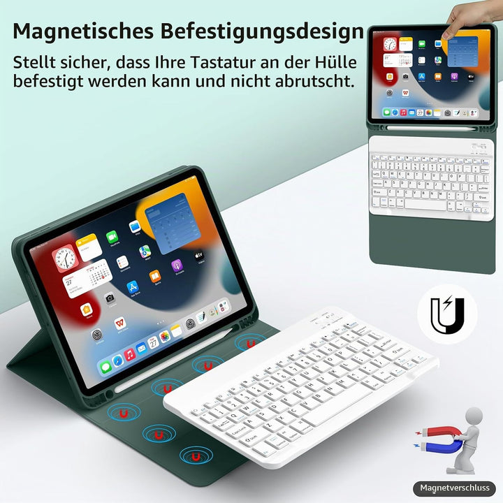 JKSML Tastatur Hülle für iPad 10 Generation 10,9 Zoll 2022, iPad 10. Gen Tastatur Hülle mit Pencil H